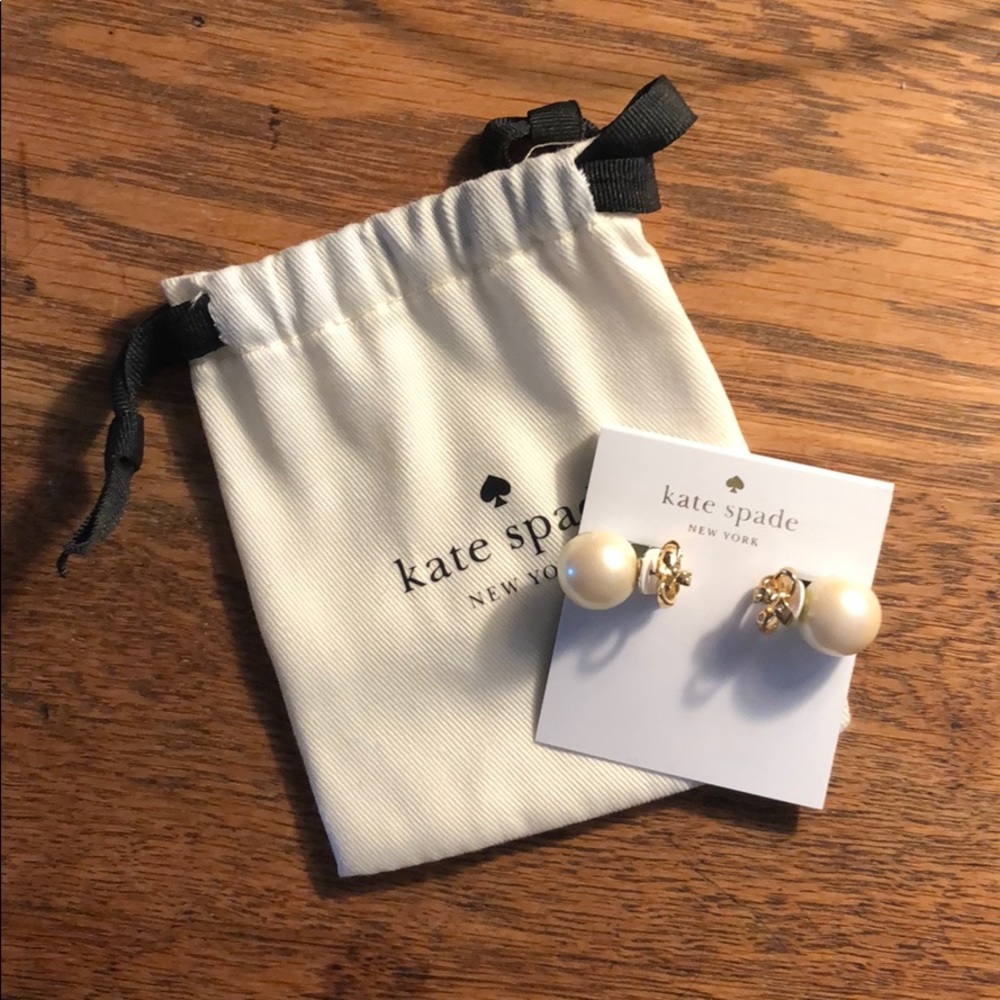Kate Spade pearl bow earrings new with tag